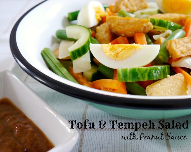 Tofu & Tempeh Salad with Peanut Sauce 01